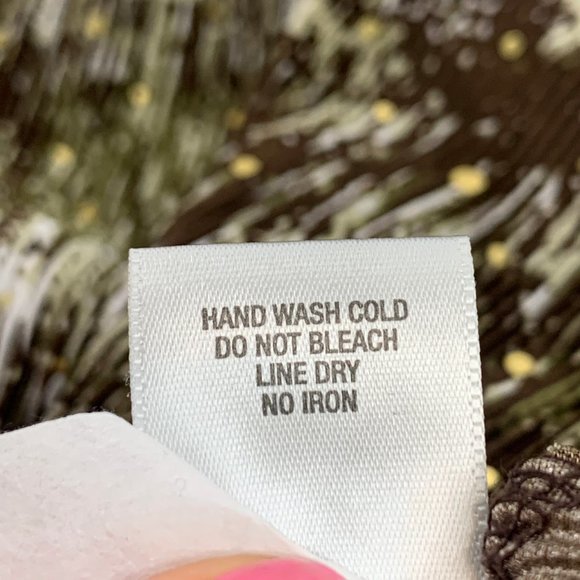 Dressbarn Sleeveless Sequined‎ Blouse V-Neck Petite Large Textures Green Brown - Picture 9 of 12